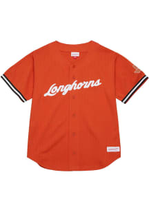 Mitchell and Ness Texas Longhorns Mens Burnt Orange Mesh Button Jersey