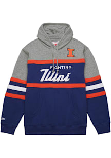 Mitchell and Ness Illinois Fighting Illini Mens Navy Blue Head Coach Fashion Hood
