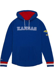 Mitchell and Ness Kansas Jayhawks Mens Blue Legendary Slub Fashion Hood