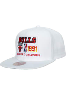 Mitchell and Ness Chicago Bulls White 1991 NBA Champs Mens Snapback Hat