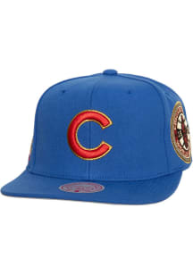 Mitchell and Ness Chicago Cubs Blue Champ Up Side Patch Mens Snapback Hat