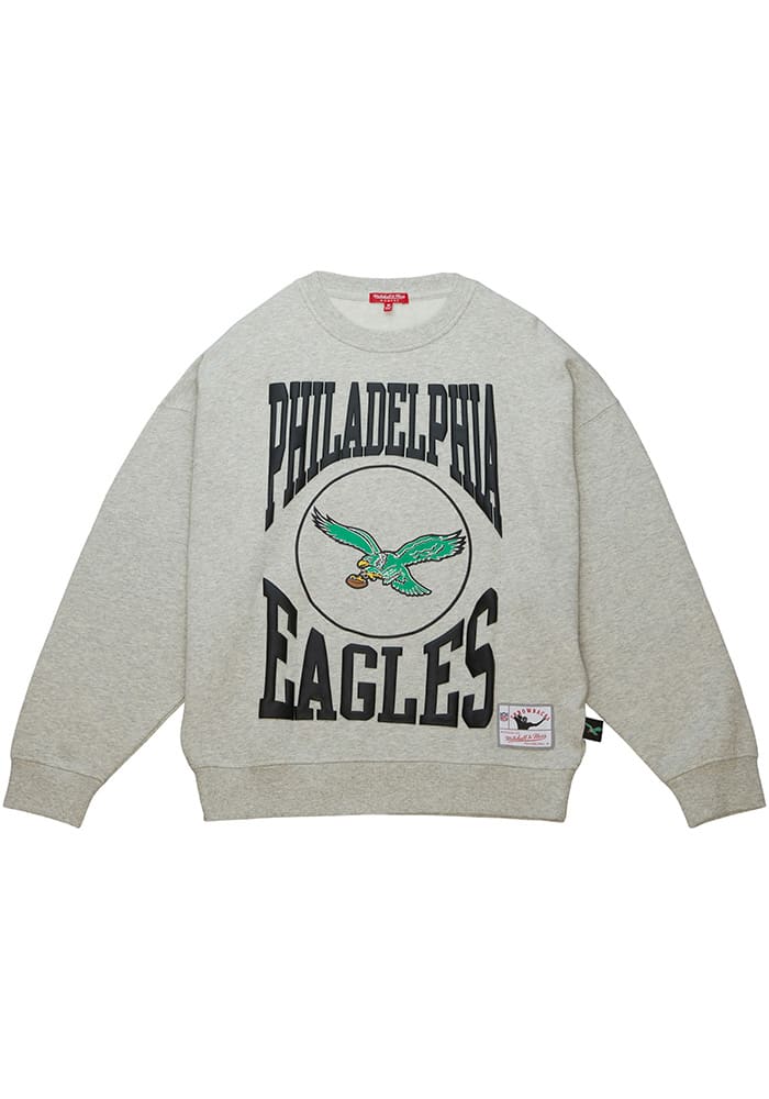 Philadelphia Eagles Mitchell & Ness White Logo Arch Hoodie