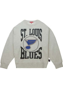 Mitchell and Ness St Louis Blues Womens Grey Logo Crew Sweatshirt