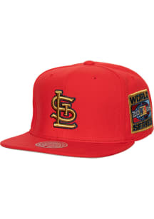 Mitchell and Ness St Louis Cardinals Red Champ Up Side Patch Mens Snapback Hat