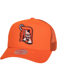 Mitchell and Ness Detroit Tigers Curveball Trucker Adjustable Hat - Orange