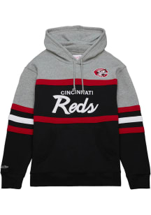 Mitchell and Ness Cincinnati Reds Mens Black Head Coach Fashion Hood