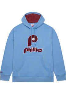 Mitchell and Ness Philadelphia Phillies Mens Light Blue Snow Washed Fashion Hood