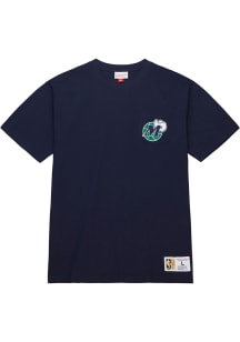 Mitchell and Ness Dallas Mavericks Navy Blue Premium Short Sleeve Fashion T Shirt