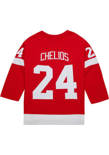 Mitchell and Ness Chris Chelios Detroit Red Wings Mens Red 2001.0 Hockey Jersey