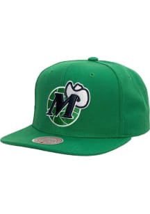 Mitchell and Ness Dallas Mavericks Green Team Ground 2.0 Mens Snapback Hat