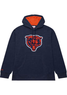 Mitchell and Ness Chicago Bears Mens Navy Blue Snow Washed Fashion Hood