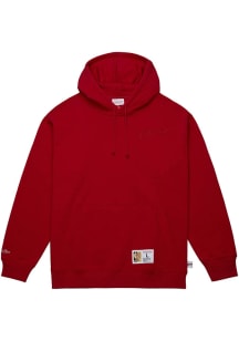 Mitchell and Ness Chicago Bulls Mens Red Tonal Logo Long Sleeve Hoodie