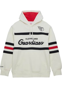 Mitchell and Ness Cleveland Guardians Mens White Head Coach Fashion Hood