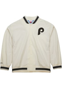 Mitchell and Ness Philadelphia Phillies Mens White Team Leader Light Weight Jacket