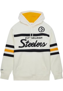 Mitchell and Ness Pittsburgh Steelers Mens White Head Coach Fashion Hood