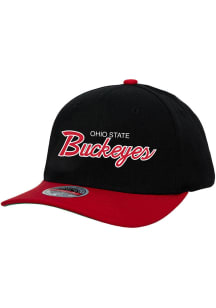 Mitchell and Ness Ohio State Buckeyes Black 2T Team Script 2.0 Mens Snapback Hat