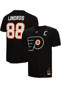 Eric Lindros Philadelphia Flyers Black Vintage Name And Number Short Sleeve Player T Shirt