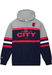 Mitchell and Ness St Louis City SC Mens Navy Blue Head Coach Fashion Hood
