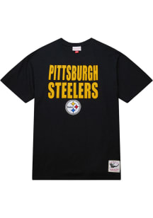 Mitchell and Ness Pittsburgh Steelers Black Legendary Short Sleeve Fashion T Shirt