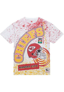 Mitchell and Ness Kansas City Chiefs White Team Burst Short Sleeve Fashion T Shirt