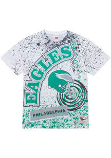 Mitchell and Ness Philadelphia Eagles White Team Burst Short Sleeve Fashion T Shirt