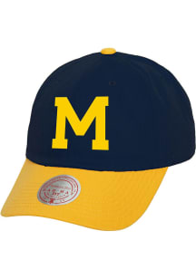 Mitchell and Ness Michigan Wolverines Team 2T 2.0 Dad Adjustable Hat - Navy Blue