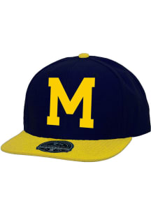 Mitchell and Ness Michigan Wolverines Mens Navy Blue Team 2T 2.0 Fitted Hat