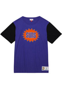 Mitchell and Ness Phoenix Suns Purple Color Block Short Sleeve Fashion T Shirt