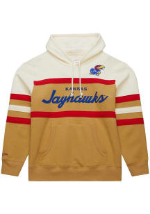 Mitchell and Ness Kansas Jayhawks Mens White Coaches Fashion Hood
