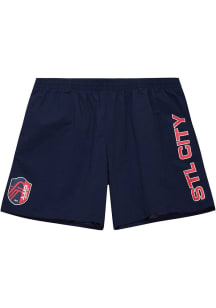 Mitchell and Ness St Louis City SC Mens Navy Blue Heritage Shorts