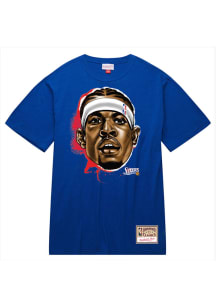 Allen Iverson Philadelphia 76ers Blue Love Short Sleeve Fashion Player T Shirt