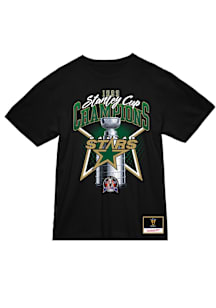 Mitchell and Ness Dallas Stars Black Cup Chase Short Sleeve Fashion T Shirt