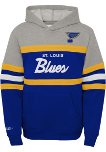 Mitchell and Ness St Louis Blues Youth Blue Head Coach Long Sleeve Hoodie