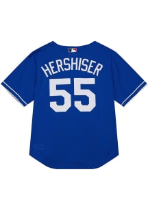 Orel Hershiser Los Angeles Dodgers Mitchell and Ness Button Coop Cooperstown Jersey - Blue