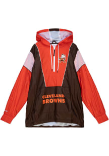 Mitchell and Ness Cleveland Browns Mens Brown HIGHLIGHT REEL ANORAK Pullover Jackets