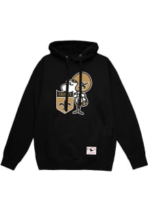 Mitchell and Ness New Orleans Saints Mens Black Retro Logo Long Sleeve Hoodie