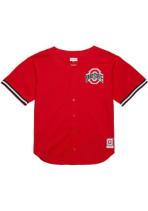 Mens Ohio State Buckeyes Red Mitchell and Ness Gametime Mesh Jersey