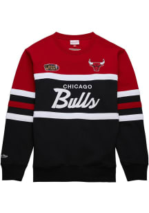 Mitchell and Ness Chicago Bulls Mens Black Head Coach Long Sleeve Fashion Sweatshirt
