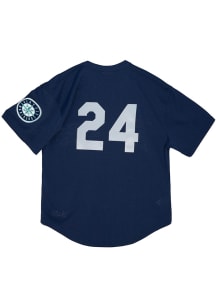 Ken Griffey Seattle Mariners Mitchell and Ness BP Pullover Cooperstown Jersey - Navy Blue