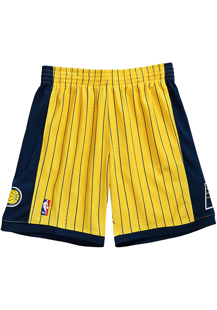 Mitchell and Ness Indiana Pacers Mens Gold SWINGMAN Shorts