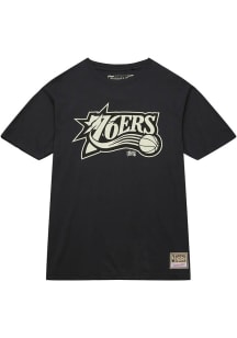 Mitchell and Ness Philadelphia 76ers Black Off Court Short Sleeve Fashion T Shirt