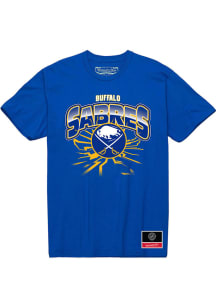Mitchell and Ness Buffalo Sabres Blue Earthquake Short Sleeve T Shirt