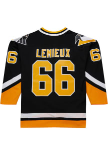 Mitchell and Ness Mario Lemieux Pittsburgh Penguins Mens Black Throwback Hockey Jersey
