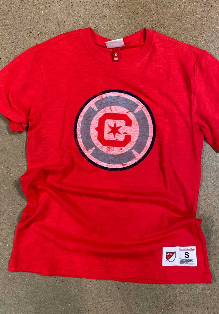 Mitchell and Ness Chicago Fire Red LEGENDARY SLUB Short Sleeve Fashion T Shirt