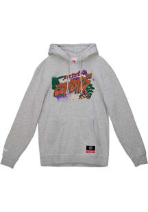 Mitchell and Ness Arizona Coyotes Mens Grey Graff Long Sleeve Hoodie