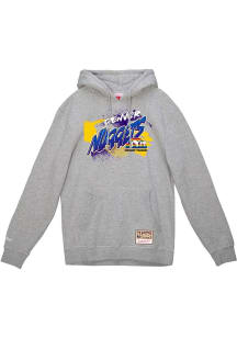 Mitchell and Ness Denver Nuggets Mens Grey Graff Long Sleeve Hoodie