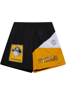Mitchell and Ness Pittsburgh Pirates Mens Black Vintage Logo Shorts