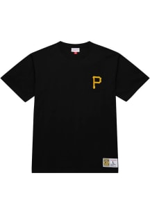 Mitchell and Ness Pittsburgh Pirates Black Premium Pocket Short Sleeve Fashion T Shirt