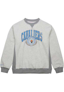 Mitchell and Ness Cleveland Cavaliers Mens Grey Vintage Logo Long Sleeve Fashion Sweatshirt