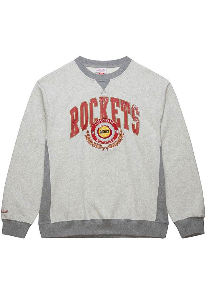 Mitchell and Ness Houston Rockets Mens HEATHER GREY Vintage Logo
